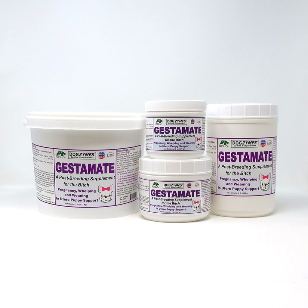 Dogzymes Gestamate Botanical Blend – Used Post-Breeding for the Pregnant Bitch – Pregnancy, Whelping and Weaning Support