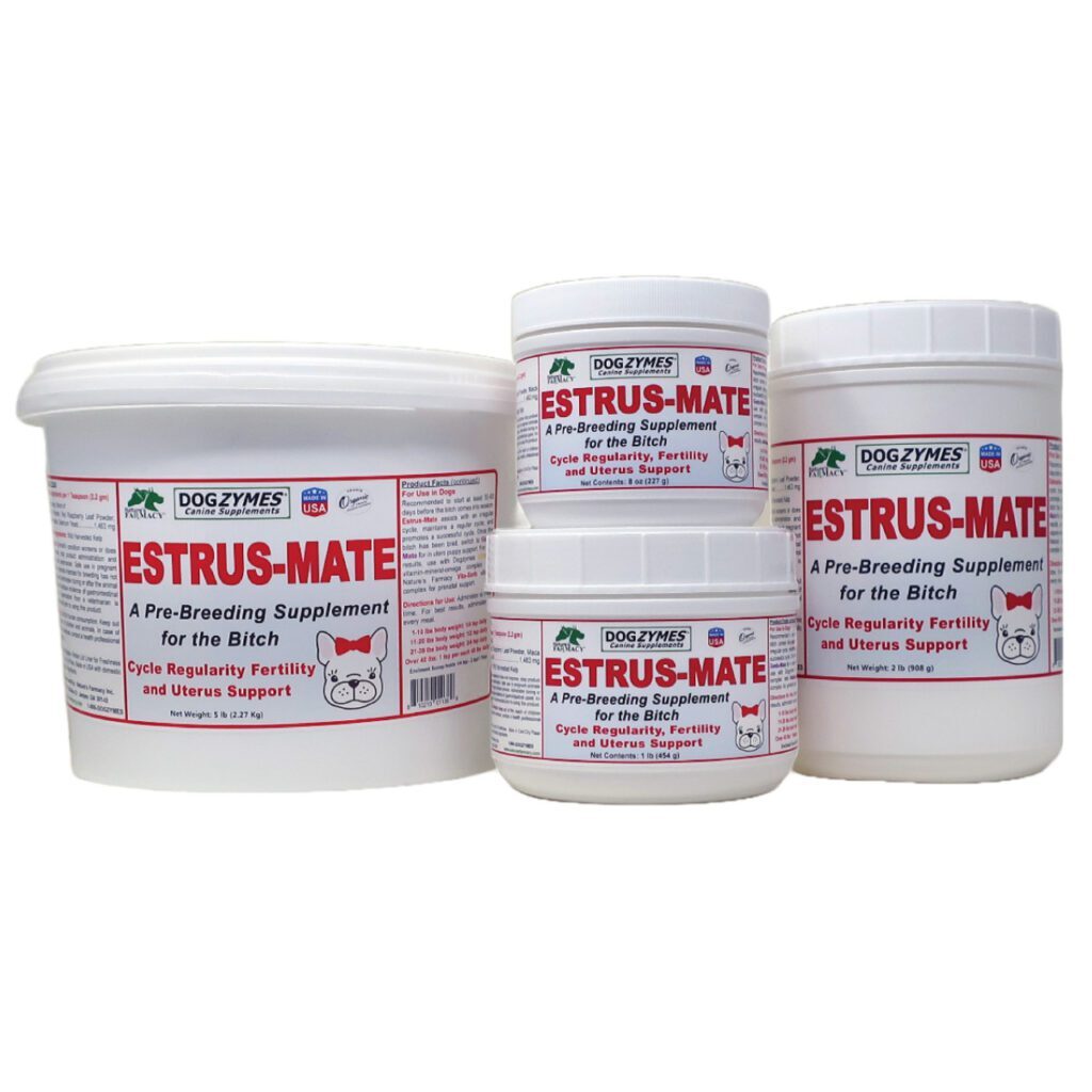 Dogzymes Estrus-mate Botanical Blend - Used for the Pre-Breeding Bitch - Fertility and Cycle Regularity - In-Utero Puppy Support